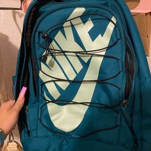 Aqua green with blue nike backpack
